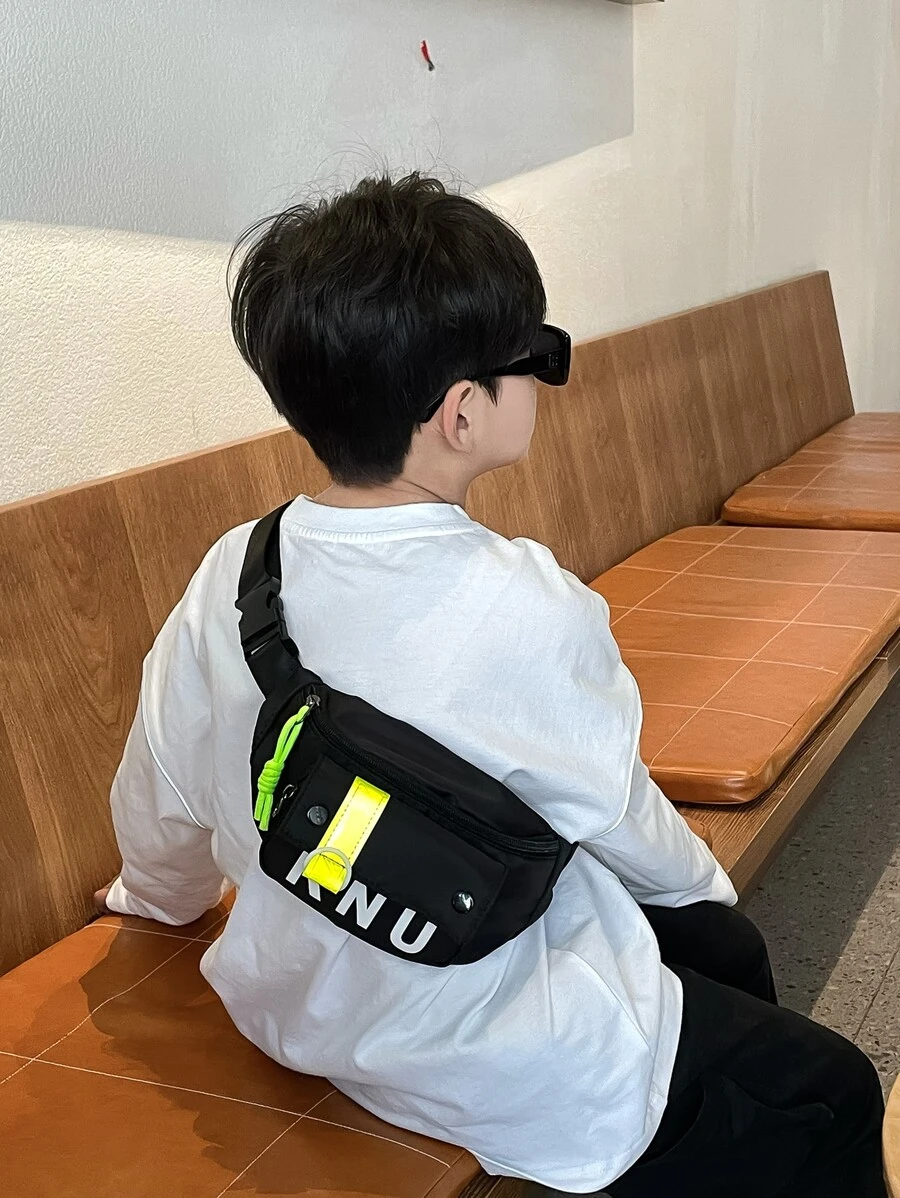 Fashionable Color Block Children's Waist Bag