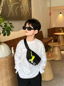 Fashionable Color Block Children's Waist Bag