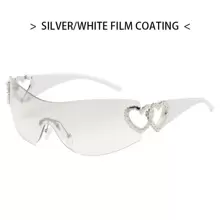 1pc Ladies' Heart Shaped Rimless Fashion Glasses Fashion Eyewear, European And American Style