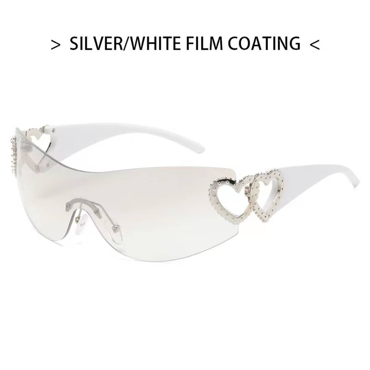 1pc Ladies' Heart Shaped Rimless Fashion Glasses Fashion Eyewear, European And American Style