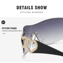 1pc Ladies' Heart Shaped Rimless Fashion Glasses Fashion Eyewear, European And American Style
