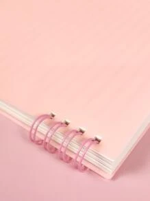 1pc A5 Morandi Color Lined Spiral Notebook - Pink - View 3