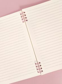 1pc A5 Morandi Color Lined Spiral Notebook - Pink - View 4