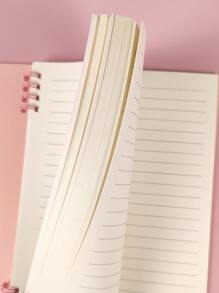 1pc A5 Morandi Color Lined Spiral Notebook - Pink - View 2