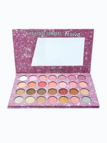 Paleta De Sombras Noiva Ludurana 28 Cores Altamente Pigmentada - Rosa chiclete - Visão 1
