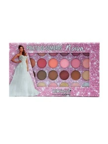 Paleta De Sombras Noiva Ludurana 28 Cores Altamente Pigmentada - Rosa chiclete - Visão 2