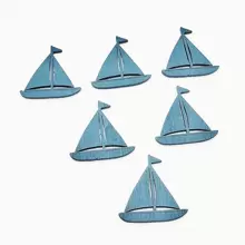 1 set (24 pièces/6 styles) Artisanat en bois style méditerranéen, ornements de décoration de maison océan bleu, décorations suspendues pour fête de plage d'été, fournitures de vacances, agencement de scène, décoration de maison, décoration de pièce, décoration murale