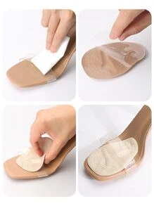 女性前腳墊、女式鞋跟墊、前腳部墊（1對腳墊）全天緩解疼痛和提供舒適，一碼適合女性鞋墊 - 杏色 - 查看 4