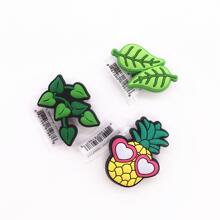 3 piezas piña & con diseño de hoja zapato elegante Decoraciones de zapatos para Zuecos - Multicolor - Ver 6