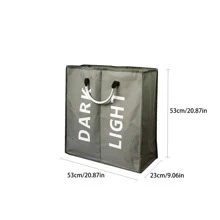 1pc Letter Graphic Laundry Hamper - Dark Grey - View 2