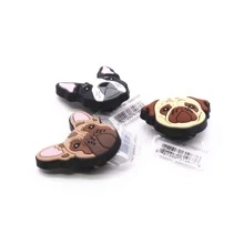3入組/套豪華狗形PVC鞋扣裝飾，可愛鬥牛犬和哈巴狗設計，中性鞋配件 - 彩色 - 查看 7