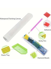 DIY鑽石畫套裝,充分鑽頭圓形水鑽,風景樣式裝飾繪畫 - 彩色 - 查看 4