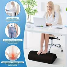 Foot Rest For Under Desk At Work , Ergonomic Office Desk Foot Rest -Under Desk Footrest With Washable Cover -Desk Foot Stool Work From Home Accessories- Foam Foot Stool Rocker, Office Footrests - Black - View 2