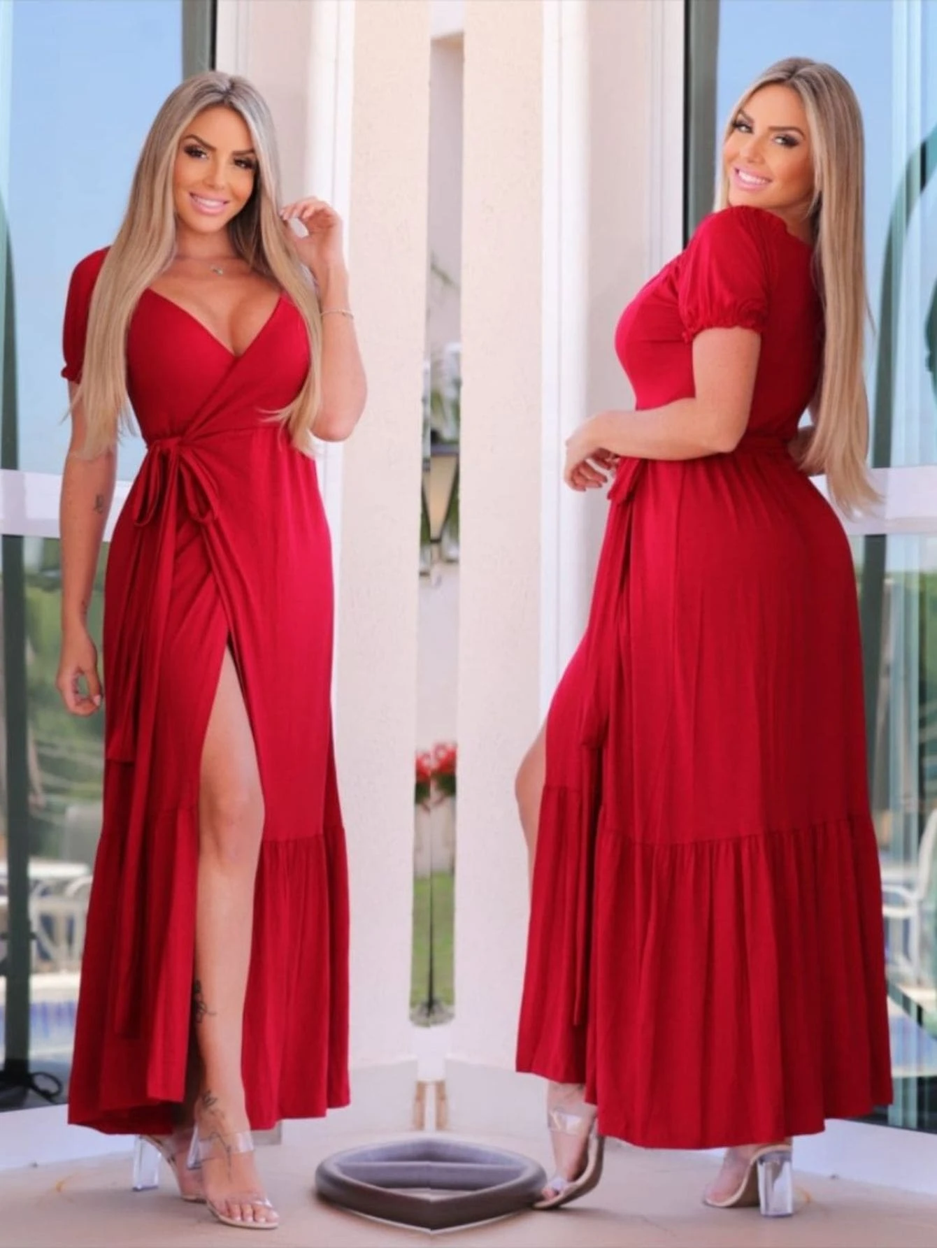 Women Dresses - Red - View 1