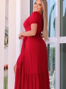 Women Dresses - Red - View 3