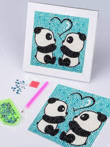 1 Set Panda Pattern Diamond Painting Kit - Multicolor - View 5