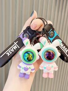 Trending Lightning Heart Rabbit Keychain, Rabbit Heart Keyring, Creative Astronaut Backpack Charm, Phone Pendant - Multicolor - View 2