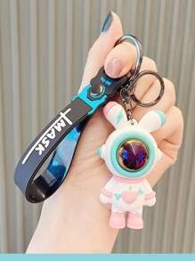 Trending Lightning Heart Rabbit Keychain, Rabbit Heart Keyring, Creative Astronaut Backpack Charm, Phone Pendant - Multicolor - View 1