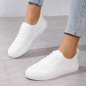 Pantofi de damă, cu plasă albă, respirabili, pantofi casual pentru studenți, vara 2023, versiune coreeană pentru primăvară