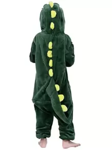 Pijama Macacão de Dinossauro Infantil Menino Kigurumi Com Capuz