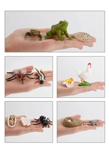 8入組生命週期學習和教育玩具套裝，寫實的蝴蝶模型玩具，蒙特梭利幼兒學習玩具，附帶學習卡片，適合學校、學生、文具、學用品等 - 黑色 - 查看 4