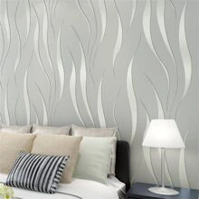 Fashionable And Simple Silver Grey 3d Wave Pattern Foaming Non-Woven Wallpaper, Waterproof And Customizable Length, Suitable For Living Room, Bedroom, And Full-Wall Decoration Gifts Birthday Graduation - Grey - View 10