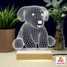 Lampara Acrilico Luz Led 3d Con Diseño Aleatorio 1PZ , Lámpara Led Acrílico 3d Luz De Noche Ilusión - Amarillo Mostaza - Ver 4