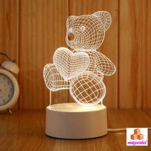 Lampara Acrilico Luz Led 3d Con Diseño Aleatorio 1PZ , Lámpara Led Acrílico 3d Luz De Noche Ilusión - Amarillo Mostaza - Ver 3