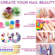 Kit De Uñas Acrílico Polvo Acrílico Y Monómero Líquido Con T - Multicolor - Ver 7