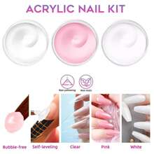 Kit De Uñas Acrílico Polvo Acrílico Y Monómero Líquido Con T - Multicolor - Ver 4