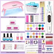 Kit De Uñas Acrílico Polvo Acrílico Y Monómero Líquido Con T - Multicolor - Ver 3