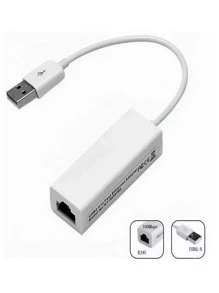 Adaptador Usb Ethernet Red Lan Ethernet Rj45 A Usb 2.0 - Blanco - Ver 4