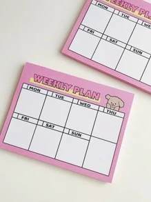 50 Sheets Brown Dog Themed Memo Pad, Daily Planner, Weekly Plan, Reminder Memo Pad,School Supplies,Back To School