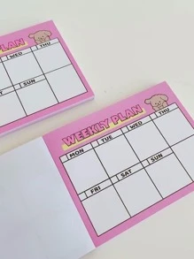 50 Sheets Brown Dog Themed Memo Pad, Daily Planner, Weekly Plan, Reminder Memo Pad,School Supplies,Back To School