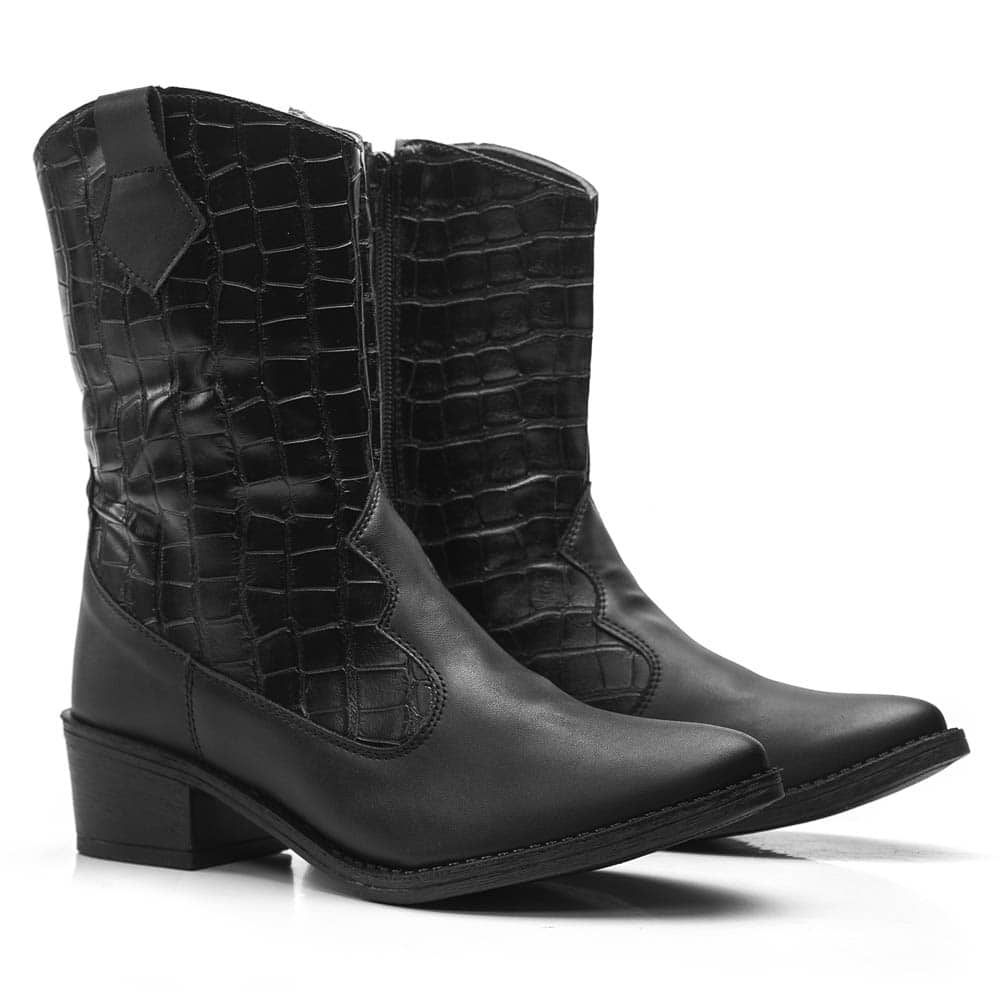 Women Fashion Boots - 黑色 - 查看 1