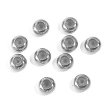 10 piezas de 6/8/10mm cuentas espaciadoras sueltas de silicona de acero inoxidable para pulseras, collares y suministros de joyería DIY