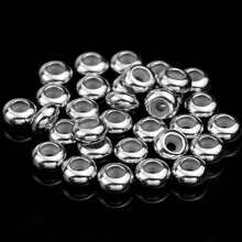 10 piezas de 6/8/10mm cuentas espaciadoras sueltas de silicona de acero inoxidable para pulseras, collares y suministros de joyería DIY
