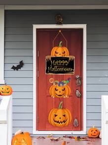 1 móc treo cửa hình bí ngô Halloween trang trí cho tiệc lễ hội, Giáng sinh - trái cam - Xem 4