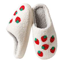 New Arrival Cute Strawberry Patterned Indoor Slippers - White - View 2
