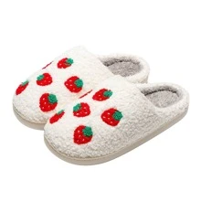New Arrival Cute Strawberry Patterned Indoor Slippers - White - View 3