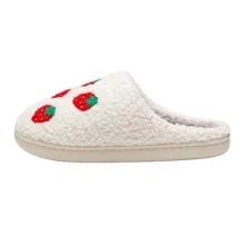 New Arrival Cute Strawberry Patterned Indoor Slippers - White - View 5