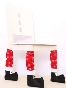 1pc Christmas Home Decoration Table Chair Leg Cover Birthday Christmas Decorations Room Decor - Multicolor - View 4