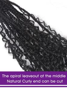 amir hair 件裝女神盒 Br 女式鉤針頭髮 14 英寸短預環鉤針盒 Br 捲髮波西米亞嬉皮 Br 合成編織接發 - 黑色 - 查看 7