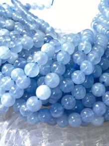 自然冰藍色的藍晶散珠 - 寶藍色 - 查看 6