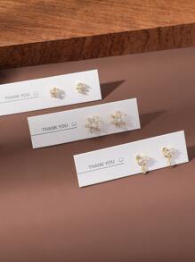 6pcs Simple & Delicate Snowflake & Swan & Flower Combination Earrings For Women, Holiday Gift - Yellow Gold - View 2