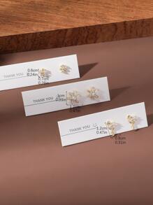6pcs Simple & Delicate Snowflake & Swan & Flower Combination Earrings For Women, Holiday Gift - Yellow Gold - View 4
