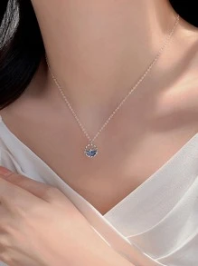 鯨魚頸鍊，陪伴你的鯨魚款，2024年女士新款流行輕奢鎖骨鏈夏季飾品 - 銀色 - 查看 7