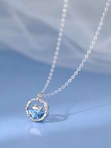 鯨魚頸鍊，陪伴你的鯨魚款，2024年女士新款流行輕奢鎖骨鏈夏季飾品 - 銀色 - 查看 2