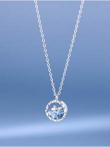 鯨魚頸鍊，陪伴你的鯨魚款，2024年女士新款流行輕奢鎖骨鏈夏季飾品 - 銀色 - 查看 5