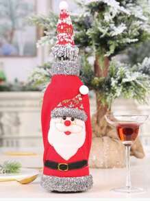1set Christmas Decorative Embroidered Wine Bottle Cover - Multicolor - View 1